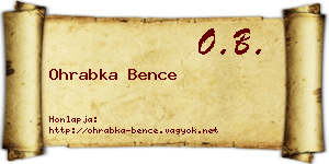 Ohrabka Bence névjegykártya
